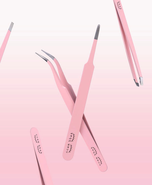 CCAM BBAK Eyelash Curved Type Tweezer Pink