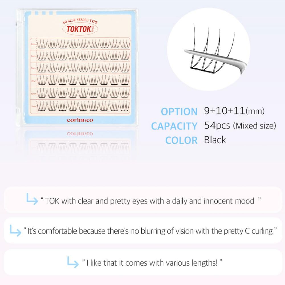 CORINGCO Toktok Hara No Glue Eyelash #PURE