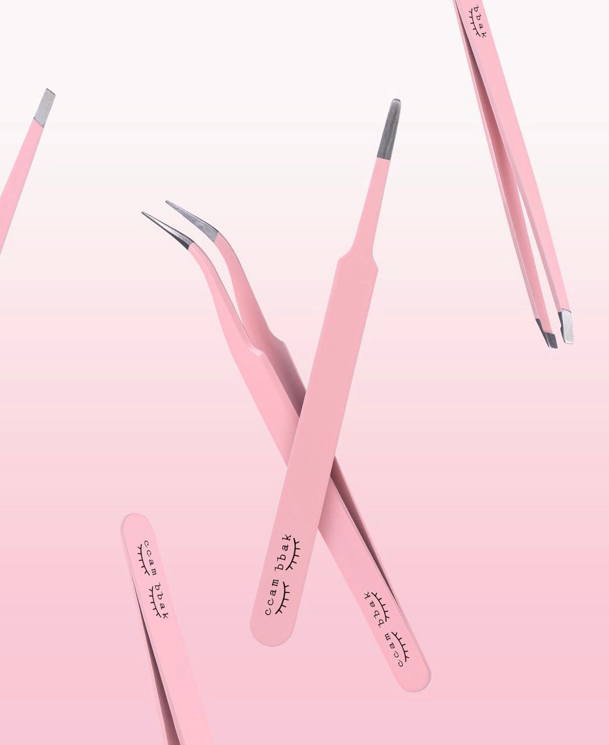 CCAM BBAK Eyelash Curved Type Tweezer Pink